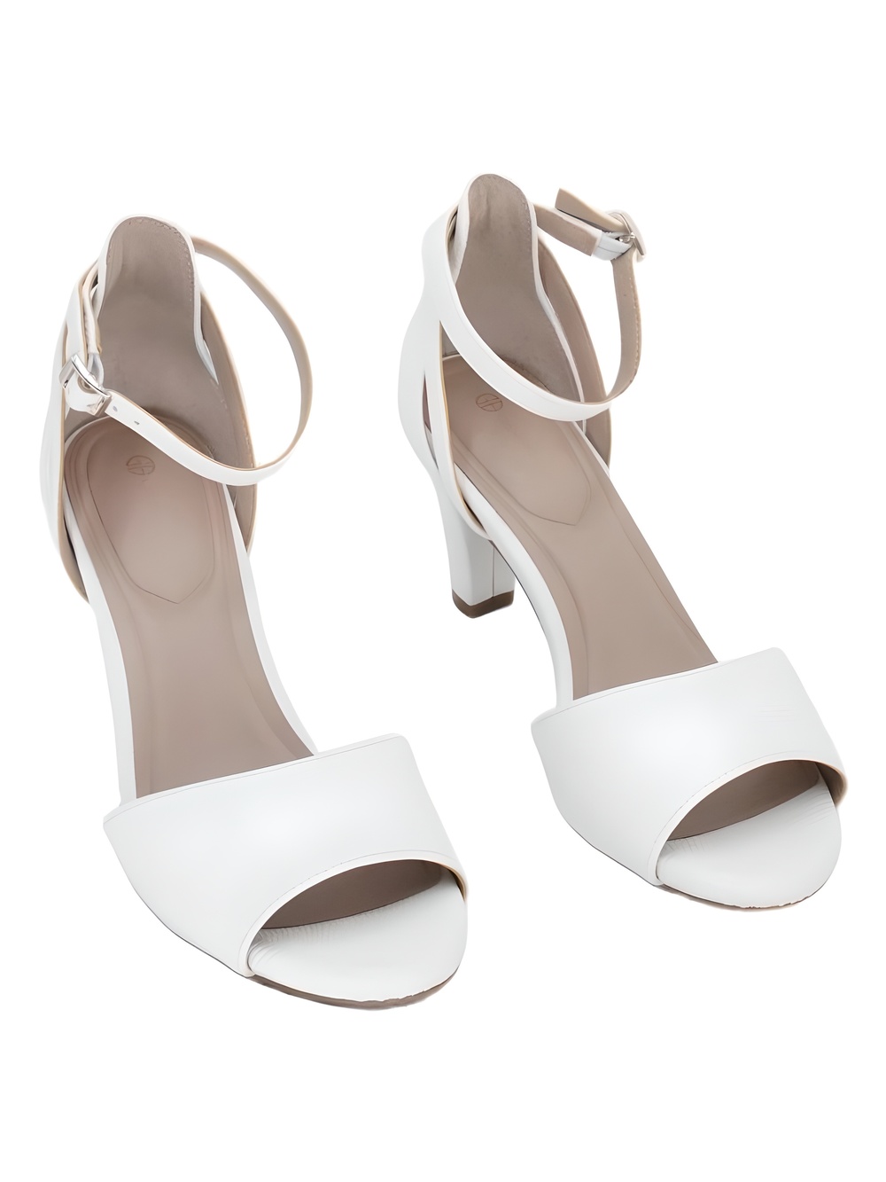 Giani Bernini Clarrice White Lizard Embossed Ankle Strap Block Heel Size 6M